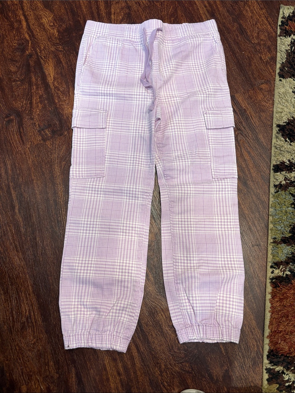 Tinseltown Lavender Plaid Cargo Joggers